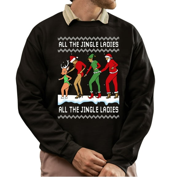 Christmas Sweatshirt, All The Jingle Ladies Holiday Dance Line Sweatshirt, Funny Christmas Party Sweatshirt, Playful Gift for Him & Her