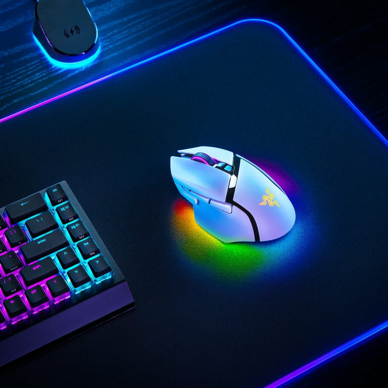 RAZER Souris Gaming sans Fil Basilisk V3 Pro - Blanc , forme ergonomique,  Eclai