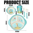 thumbnail image 4 of set of environmentally friendly bamboo fiber children's tableware set baby cartoon divided plate, 4 of 5