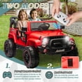 thumbnail image 4 of Arnahaishe 24V Ride On Car Toy, Electric Jeep with Remote Control, LED Light, USB and Bluetooth for Kids of 3-8, Red, 4 of 7
