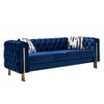 thumbnail image 2 of Chesterfield Modern Tufted Velvet Living Room Sofa, 84.25" Wide Blue Couch for Stylish Home Decor, 2 of 7