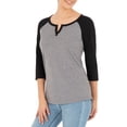thumbnail image 4 of Athletic Works Women's Athleisure Split Neck Baseball T-shirt, 4 of 5