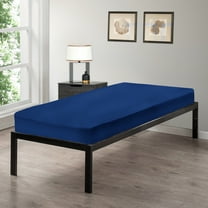 Gilbins Cot Size 30" x 75" Fitted Sheet, Made of Cotton, Perfect for Camp Bunk Beds / RVs / Guest Beds (Navy)