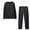 Black, variant on Women's Athleisure Set 2 Piece Solid Color Long Sleeve Sweatshirt and Pants Comfy Sportswear