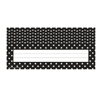 Teacher Created Resources Black Polka Dots Flat Name Plates, 36 Per Pack, 6 Packs