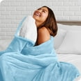 thumbnail image 3 of Bare Home Plush Sherpa Bed Blanket - Fluffy & Soft - Reversible - Lightweight - Full/Queen, Light Blue, 3 of 7