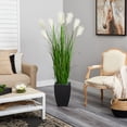 thumbnail image 4 of Nearly Natural 64" Wheat Plume Grass Artificial Plant in Black Planter, Green, 4 of 4