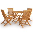 thumbnail image 1 of vidaXL 5 Piece Garden Dining Set Solid Teak Wood, 1 of 11