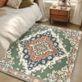 thumbnail image 5 of Area Rugs for Living Room 4x6 Ft, Orange Green Boho Non Slip Area Rugs for Kitchen Bedroom Entryway, Medieval Vintage Ethnic Floral Abstract Washable Carpet Runner Rug Floor Mats for Bedroom, 5 of 9