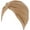Khaki, variant on Women's Stretch Cotton Twist Pleasted Hair Wrap Turban Hat Cancer Chemo Beanie Cap Turban Headwear Arab Head Wrap