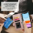thumbnail image 6 of Allytechgroup for Apple iPhone 11 Case Wallet, Retro PU Leather Slim Fit Business Style Magnetic Closure Cards Slots RFID Blocking Phone Case for Women Men, Rosegold, 6 of 6