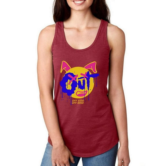 Bunny Face Off Mind Racerback Tank Women -Image by Shutterstock, Female Small