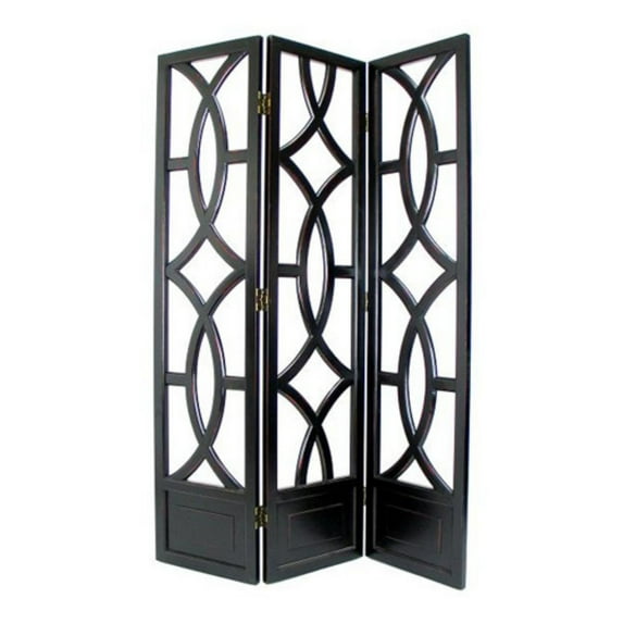 Intersecting Circles Three-Panel Room Divider