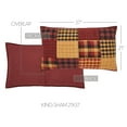 thumbnail image 3 of VHC Brands Sham King Quilted, Cotton Bedroom Sham Cover, Bedding Accessory, Bedroom Decor, Connell Collection, Rectangle 21x37, Burgundy, 3 of 5
