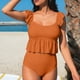 thumbnail image 1 of Tankini de moda para mujer, sin mangas, de color sólido, traje de baño, push-up, acolchado, conjuntos de blusa, traje de baño de dos piezas para mujer, trajes de baño tankini para mujer, traje de baño, 1 of 6