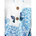 thumbnail image 3 of Camiseta de impresión de mariposa de flor Rosegal  Mangas largas de talla grande, 3 of 5