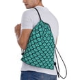 thumbnail image 3 of Kdxio Aquamarine Glitter Print Drawstring Backpack Bag,Waterproof Draw String Back Sack, Gym Drawstring Bags Swim Bag For Unisex, 3 of 9