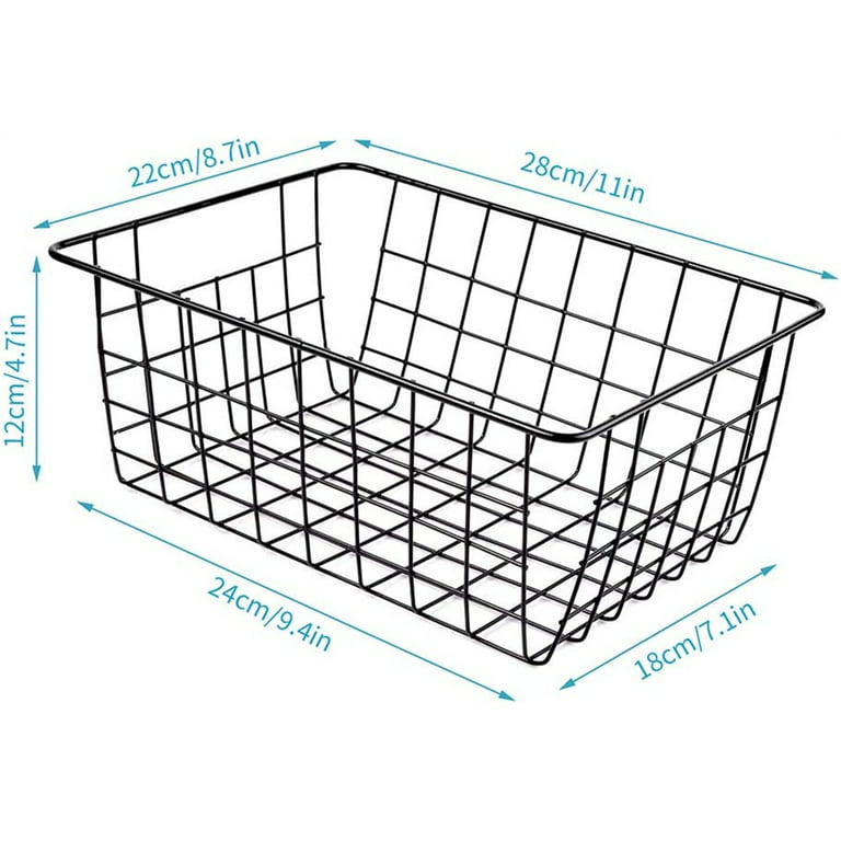 Nogis Freezer Baskets,Farmhouse Metal Wire Basket Freezer Storage Wire Baskets Organizer Wire Storage Basket for Kitchen Pantry Organizer Bins,11