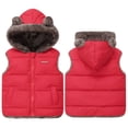 thumbnail image 5 of GYRATEDREAM Toddler Boys Girls Hooded Puffer Vest Padded Warm Winter Jacket Lightweight Sleeveless Bear Ears Zipper Up Coat for 1-2Y Red, 5 of 6