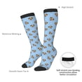 thumbnail image 4 of Xecao Terrier print thigh-high socks, crafted for both men and women with a stretchy, high-opaque design perfect for daily wear, 4 of 6