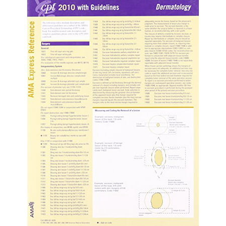 CPT 2010 with Guidelines Dermatology: AMA Express Reference [Cards] American Medical