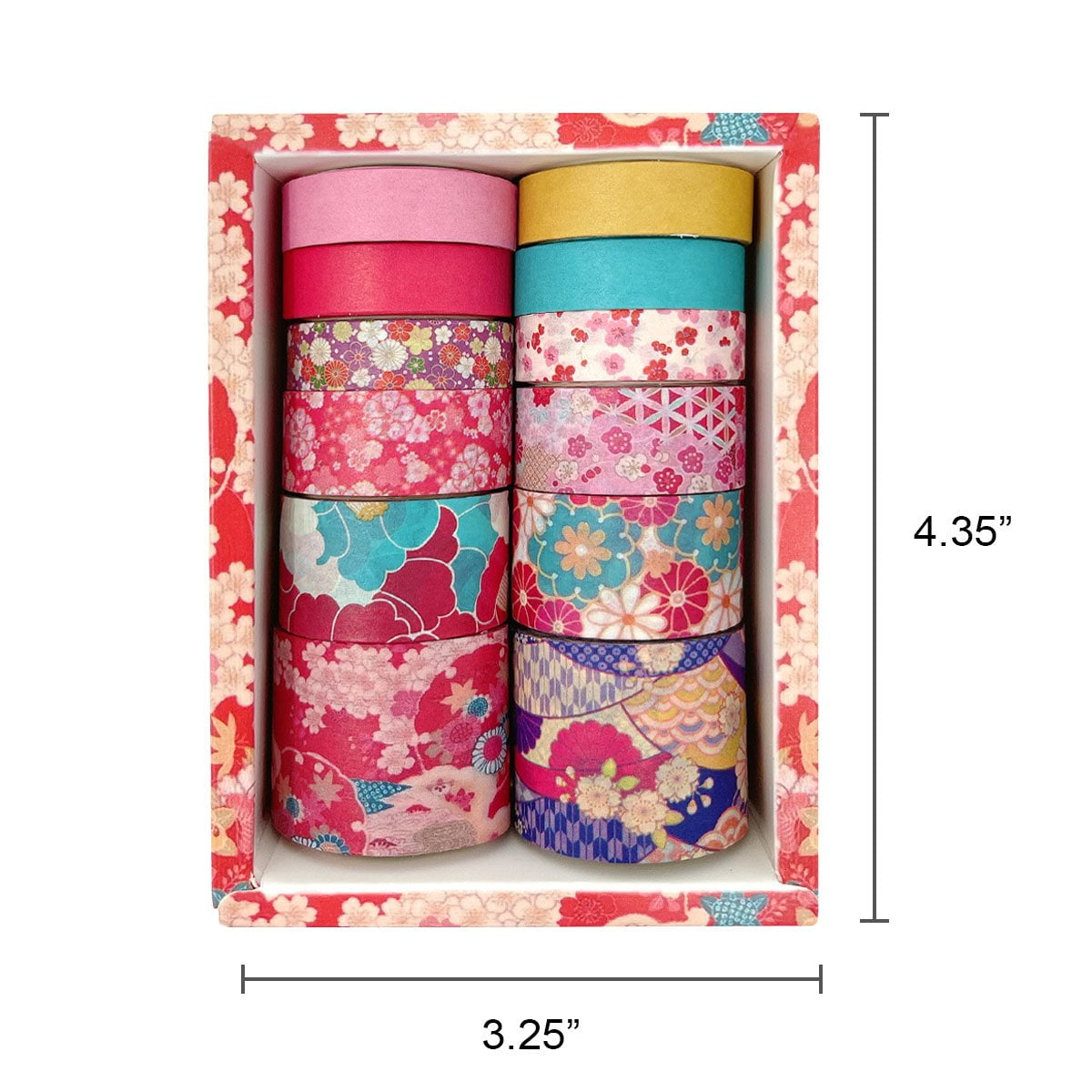 Wrapables 3 Rolls Decorative Washi Tape Stickers for Scrapbooking, Stationery, Diary, Card Making (300 Pcs) Vintage Scenery