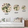 thumbnail image 4 of Designart 'Purple Sesame Flowers WIth Green Leaves On White' Traditional Wood Wall Clock, 4 of 5