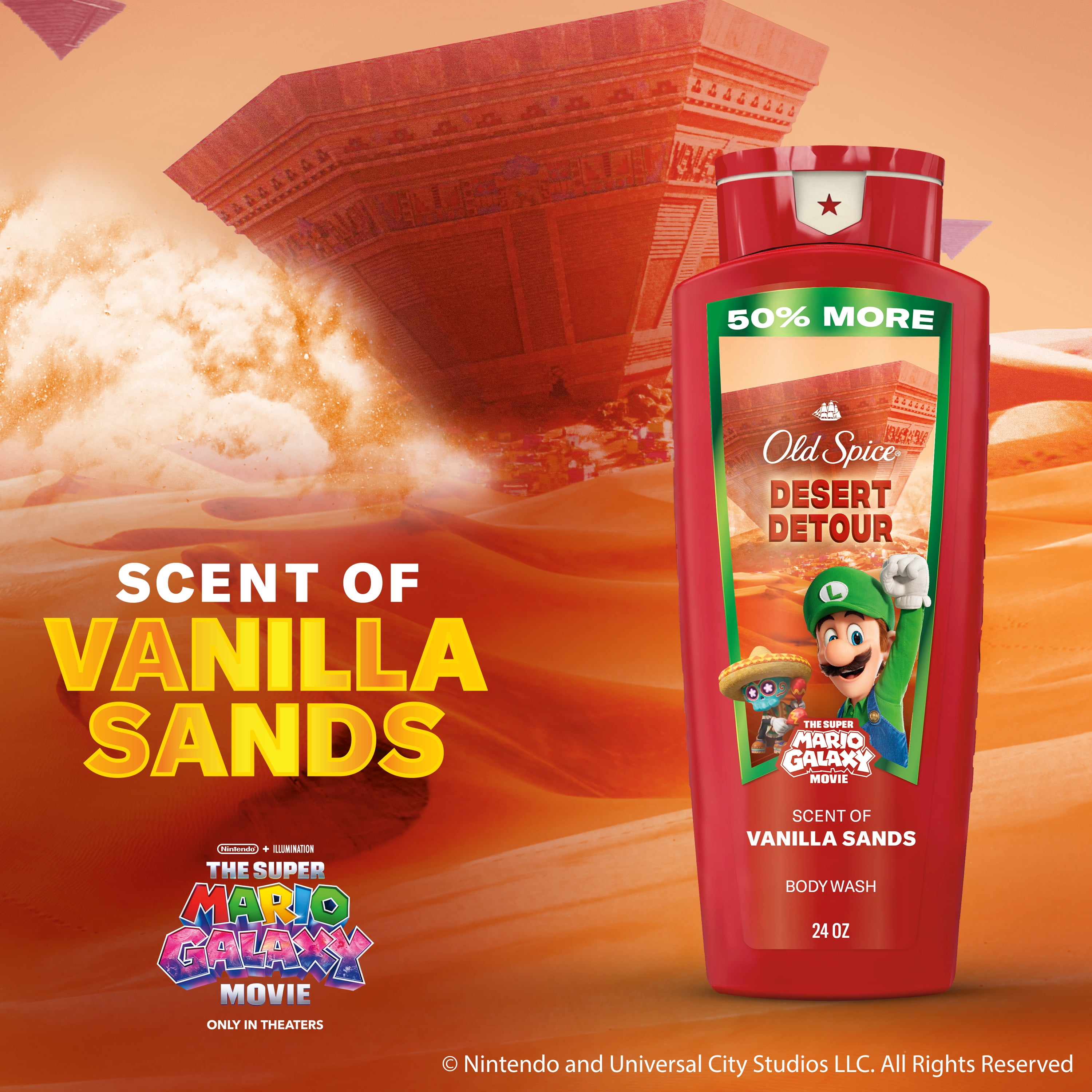 (2 pack) Old Spice Body Wash for Men, Desert Detour, Old Spice x The Super Mario Galaxy Movie, 24 fl oz