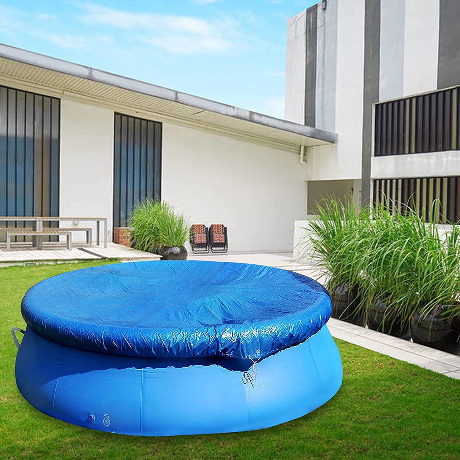 6/8/10/12 FT Round Swimming Pool Cover For Garden Outdoor Paddling Family Pools 