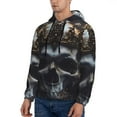 thumbnail image 3 of Lsque Royal Skull With Golden Crown Pattern Casual Men's Hoodie,Hooded Sweatshirt with Kangaroo Pocket,Pullover Hoodie-4X-Large, 3 of 7