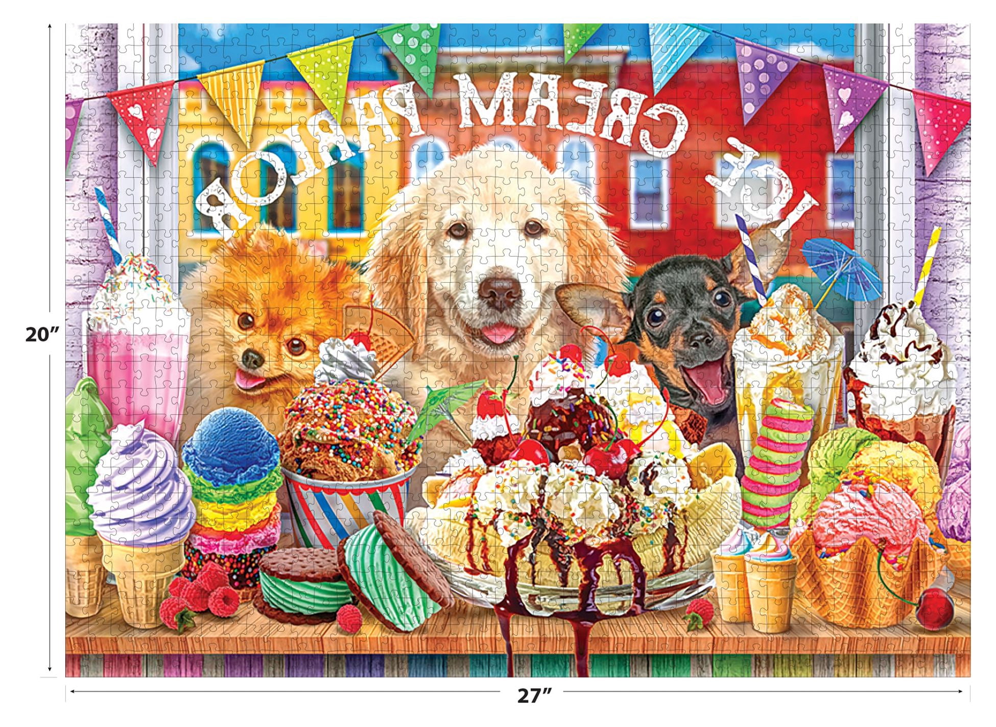 Cra-Z-Art Color Palette by Lars Stewart 1000-Piece Ice Cream Parlor Pups Jigsaw Puzzle