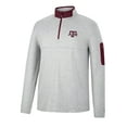 thumbnail image 2 of Men's Colosseum Heathered Gray/Maroon Texas A&M Aggies Country Club Windshirt Quarter-Zip Jacket, 2 of 3