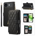 thumbnail image 1 of YEYKX Cartera for iPhone Air de 6,5 Pulgadas con Correa para Muñeca/hombro, 9 Ranuras para Tarjetas, Monedero con Cierre, Soporte de Cuero de Lujo, Funda Cell Phone a Cuadros, Negro, for iPhone Air, 1 of 10