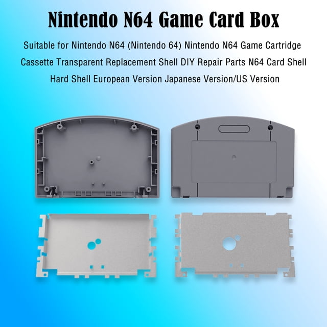 Caparazón Para N64 Cartucho Shell Cover Game Console Cases Kit De Reemplazo (Gris De Ee. Uu.)