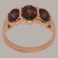 thumbnail image 3 of LBG British Made Classic 14k Rose Gold Natural Garnet Womens Anniversary Ring - 33 size options - Size 5.25, 3 of 7