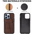 thumbnail image 5 of Solid Wood Phone Case for iPhone 13 Pro Max, Luxurious Natural Wood Grain Case with Drop Tested Shockproof Bumper and Camera Lens Protection Cover for iPhone 13 Pro Max (6.7) MW Walnut, 5 of 17
