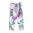 thumbnail image 4 of Kll Womens Eiffel Tower And Hearts Print Pajama Pants Soft Pajama Bottoms For Women Cozy Lounge Pants, 4 of 9