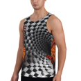 thumbnail image 2 of Logiee Butterflies Optical Illusion Print Men's Workout Tank Top,Quick Dry Workout Tank Top,Gym Muscle Tee,Fitness Bodybuilding Sleeveless T Shirt-X-Large, 2 of 7