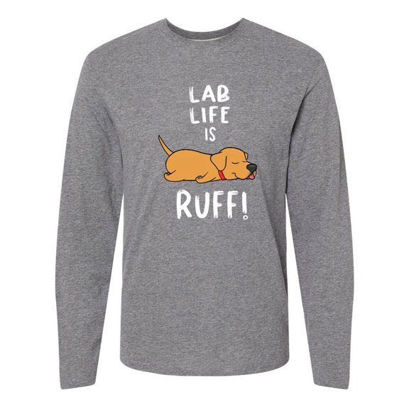 Inktastic Lab Life is Ruff Yellow Labrador Long Sleeve T-Shirt