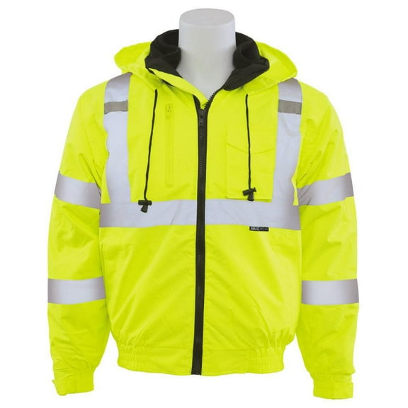 Erb W510 Class 3 Bomber Jacket Hi Viz Lime Black Bottom Xl