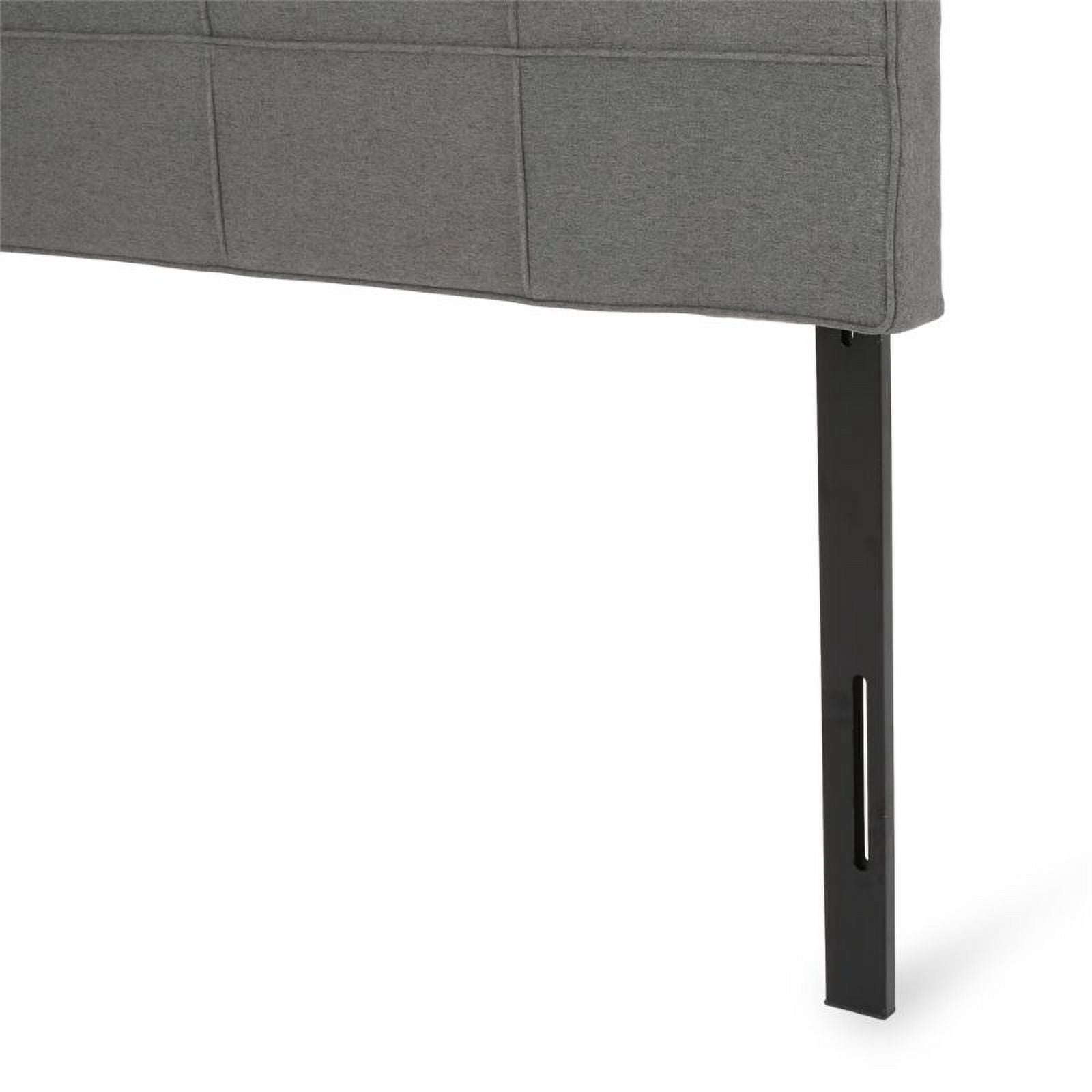 Noble House Abdullah Contemporary Upholstered King/California King Headboard, Charcoal Gray, Black