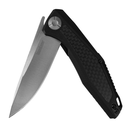 G10 Handles Vg10 Blade Kershaw Atmos Folding Pocketknife (4037); 3-in. 8Cr13MoV Stainless Steel Drop Point Blade; Black G10 Handle with Carbon Fiber; Inset Liner Lock; KVT Manual Open; Reversible Deep-Carry Pocketclip; 1 oz ()