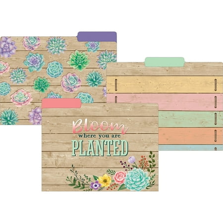 UPC: 0194629102525 | Teacher Created Resources Rustic Bloom File Folders  2 Packs