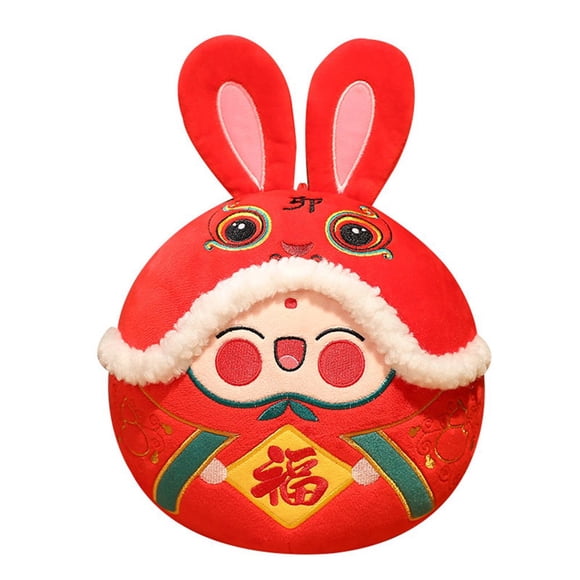 10/15/20cm Rabbit Zodiac Mascot Chinese Knot Tassel Lanyard Lovely Blessing Doll Plushies Hanging Ornament Soft 2023 Bunny Year Cartoon Plush Doll Pendant New Year Gift