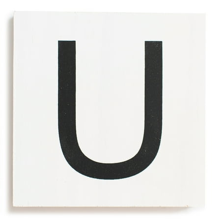 

Stiles Crossword Letter Tiles Wooden Wall Decor 3.5 Inch White Letter U
