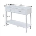thumbnail image 4 of French Country Two-Drawer Hall Table with Shelf in White Wood Finish, 4 of 5