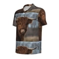thumbnail image 2 of Vsdgher Yak Print Men's Short Sleeve Stretch Polo Shirt, Moisture-Wicking Performance Polo Shirt, 2 of 8