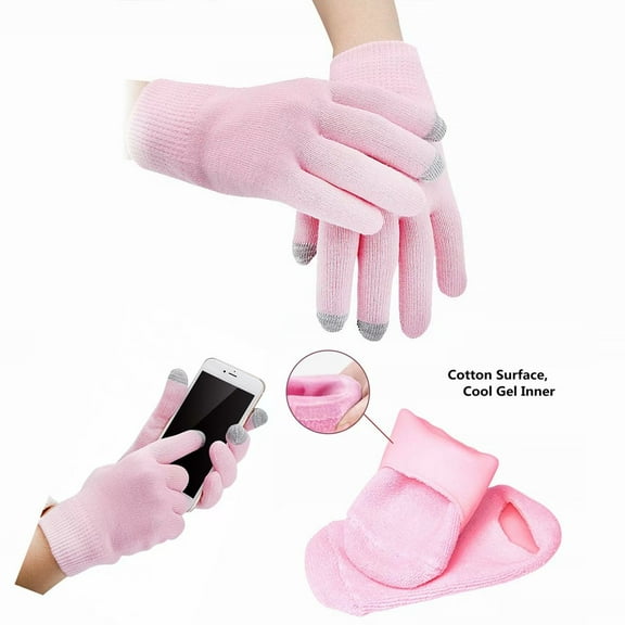 Gel Spa Sock and Glove Moisturizing for Soften Repairing Moisturizer Dry Cracked Hand Foot Skin Care Silicone inside–Pink