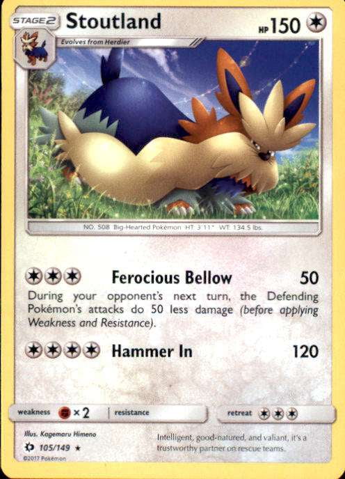 Pokemon Sun Moon Base Set Stoutland 105 Walmart Com Walmart Com