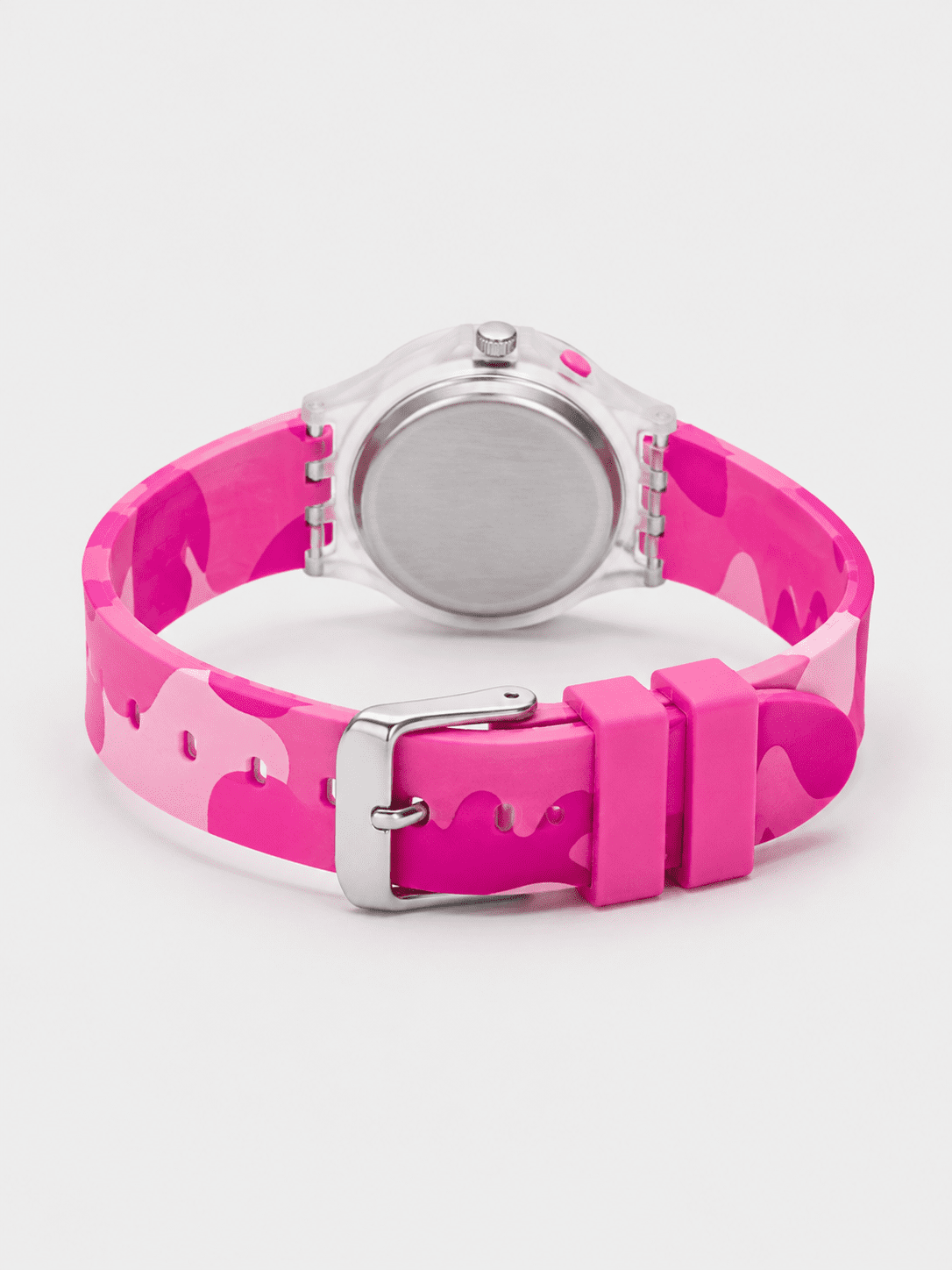 ACCUTIME FLASHING TRANSLUCENT CASE PLASTIC PINK CAMO STRAP - 072215WM
